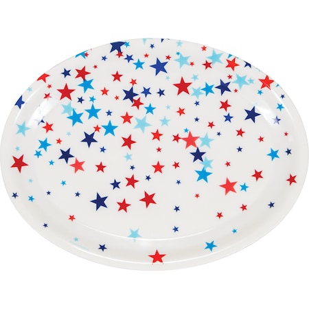 Creative Converting Patriotic Fourth of July Plastic Tray, 14"x10", 12PK 343104